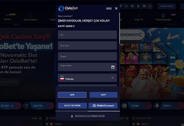 Oslobet üyelik oluştururken bilgilerinizi doğru ve eksiksiz yazdığınıza emin olmalısınız.